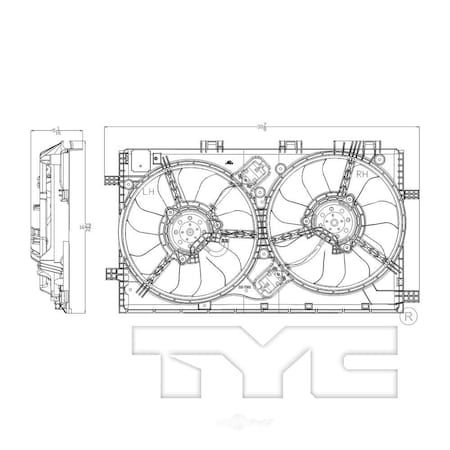 Tyc 622860 Dual Radiator And Condenser Fan Assembly 622860